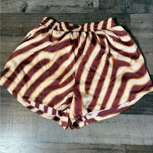 Seven Wonders Montie Short XS Zebra Print Satin Lounge Pull On Shorts NWT